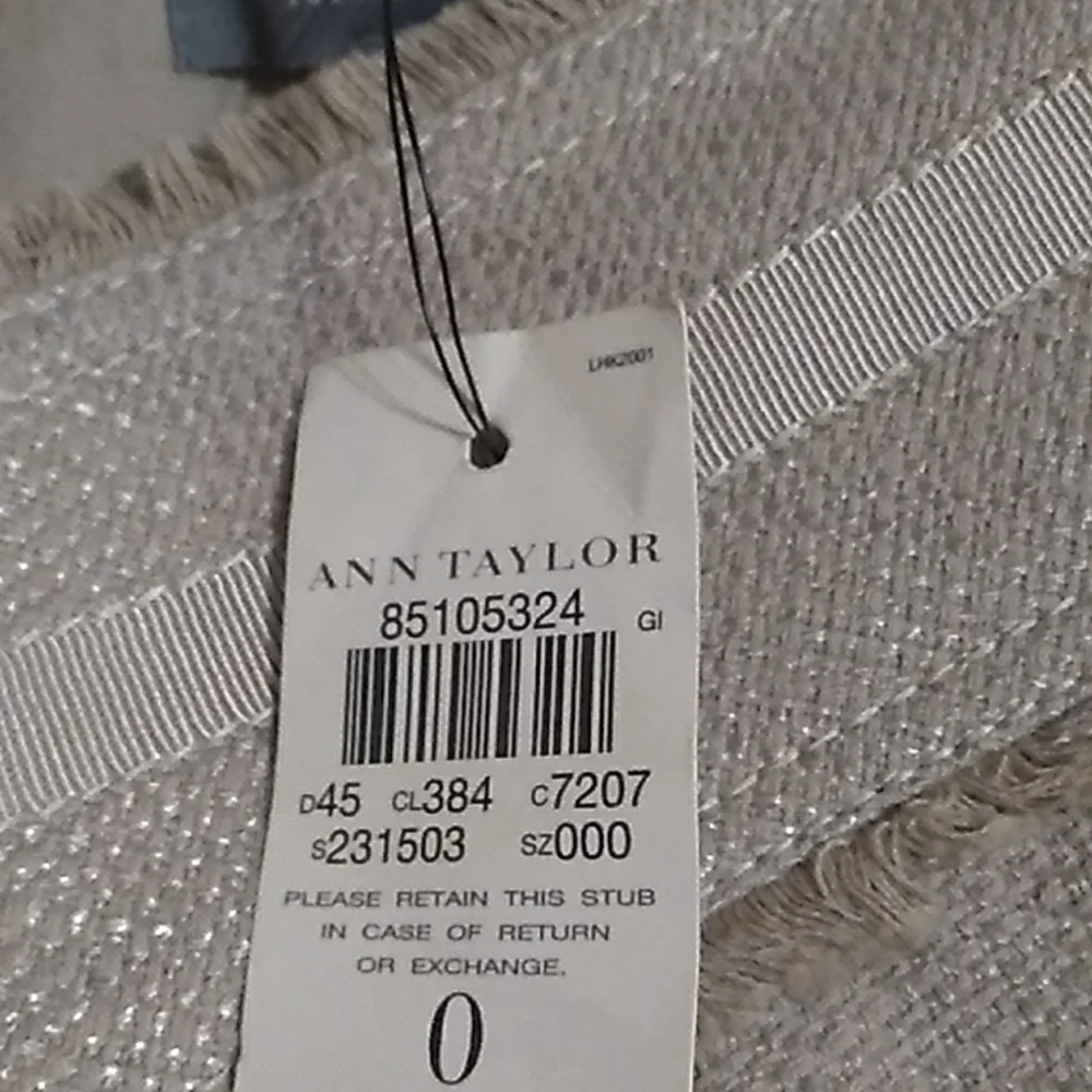 Ann Taylor Tweed A-Line Fringe Wrap Skirt. Size 0 (27